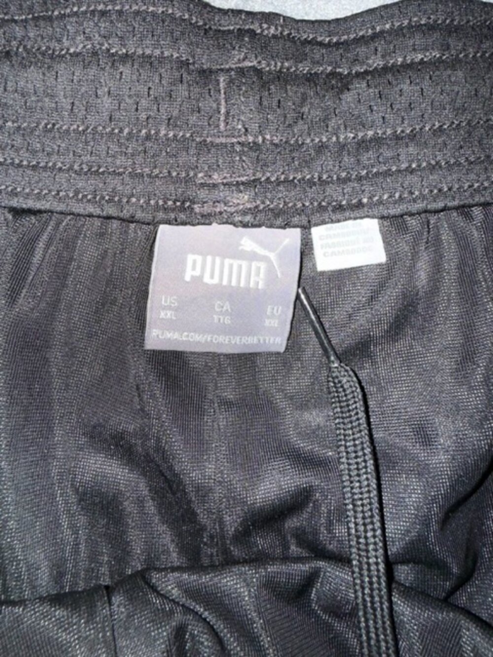 PUMA Mesh Athletic Shorts Men’s XXL Black Drawstring Basketball Gym - Picture 7 of 7